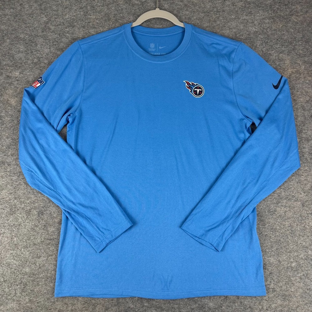 Nike Dri Fit Tennessee Titans T-Shirt Long Sleeve Onfield Apparel Mens Medium M